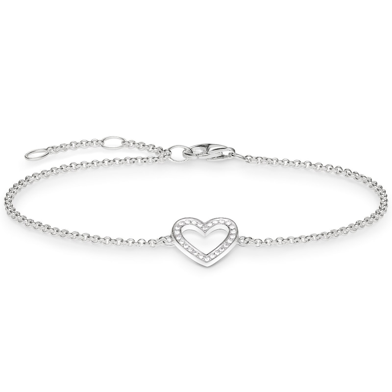 Thomas Sabo Sterling Silver 7 Inch Classic Heart Bracelet