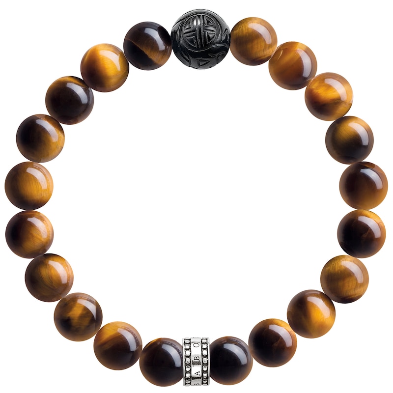 Thomas Sabo Men's Tiger Eye Bead 7 Inch Bracelet