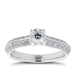 The Diamond Story Platinum 1ct Total Diamond Solitaire Ring