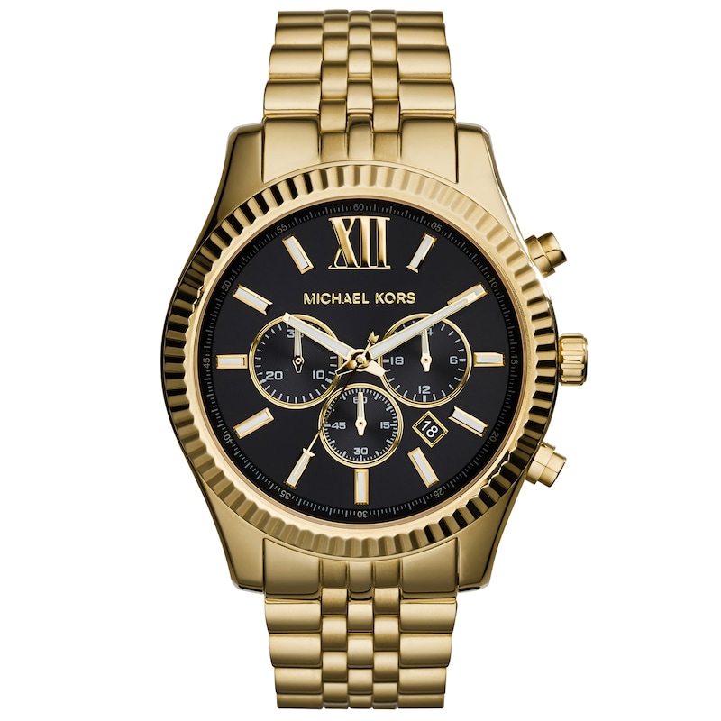 Michael Kors Lexington Men's Chrono Gold-Tone Bracelet Watch