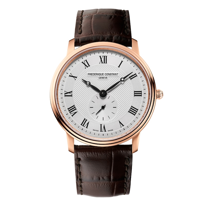 Frederique Constant Slimline Brown Leather Strap Watch