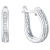 Thumbnail Image 0 of 9ct White Gold 0.20ct Channel Set Diamond Hoop Earrings
