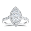 Thumbnail Image 1 of Engagement Ring 18ct White Gold 1ct Total Diamond Marquise Cluster Ring