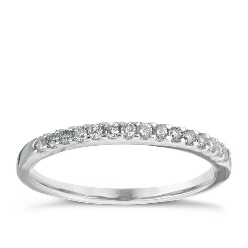 18ct White Gold 0.15ct Wedding Band