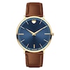 Thumbnail Image 0 of Movado Ultra Slim Men's Brown Leather Strap Watch