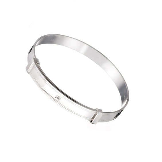 Children's Sterling Silver Diamond Set Expander Bangle