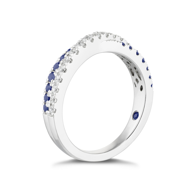 Vera Wang 18ct White Gold 0.29ct Diamond & Sapphire Ring
