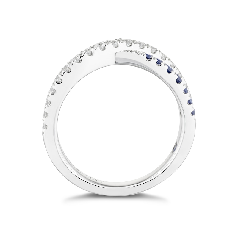 Vera Wang 18ct White Gold 0.29ct Diamond & Sapphire Ring