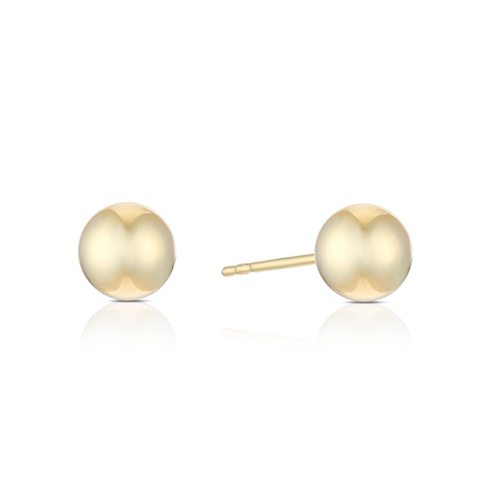 9ct Yellow Gold 6mm Ball Stud Earrings