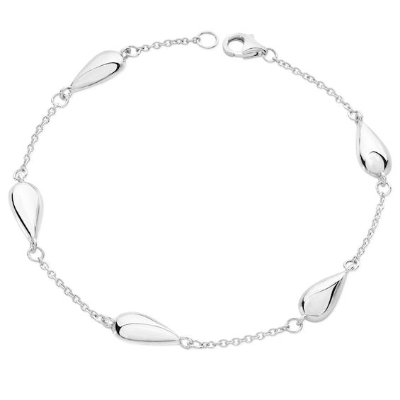 Lucy Quartermaine Silver 925 Station Tear Drop Bracelet