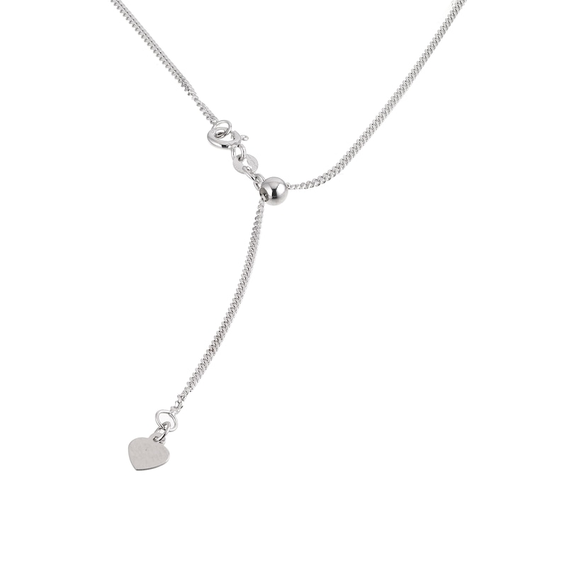 9ct White Gold 20" Adjustable Dainty Curb Chain