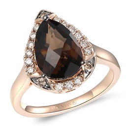 Le Vian 14ct Rose Gold Quartz & 0.29ct Diamond Ring