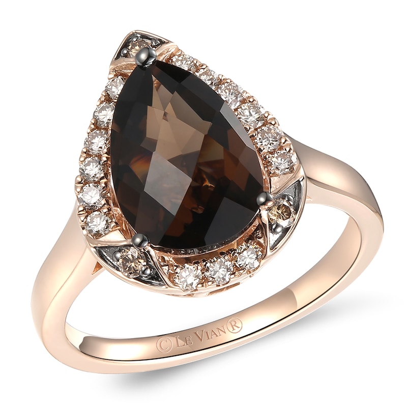 Le Vian 14ct Rose Gold Quartz & 0.29ct Diamond Ring