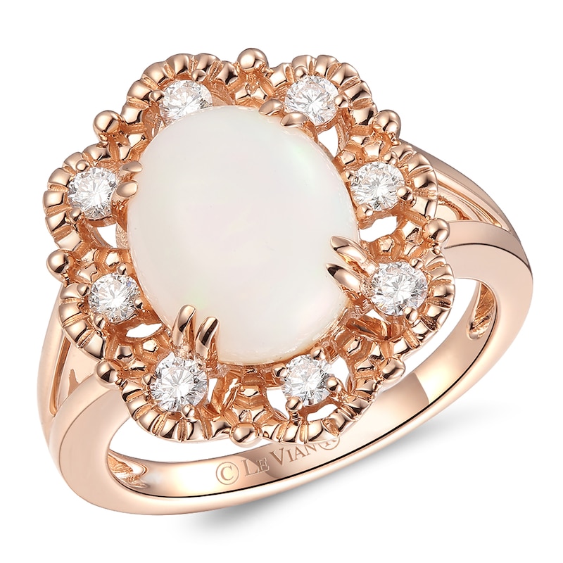 Le Vian 14ct Rose Gold Opal 0.29ct Diamond Ring
