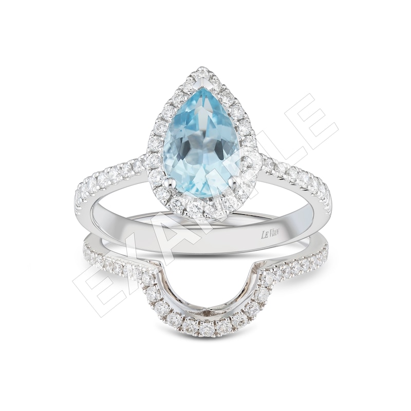 Main Image 3 of Le Vian 14ct White Gold Aquamarine & 0.29ct Diamond Ring