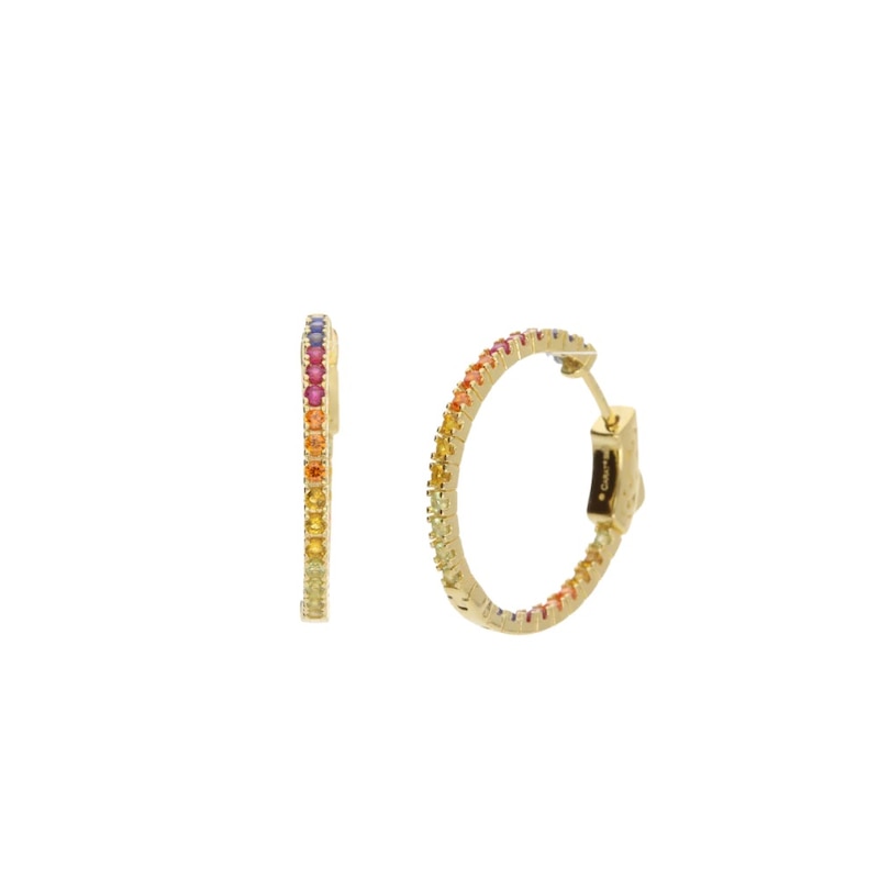 Main Image 1 of CARAT* LONDON Rainbow Yellow Gold Finish Silver Earrings