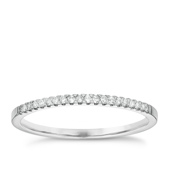 9ct White Gold Diamond Wedding Band