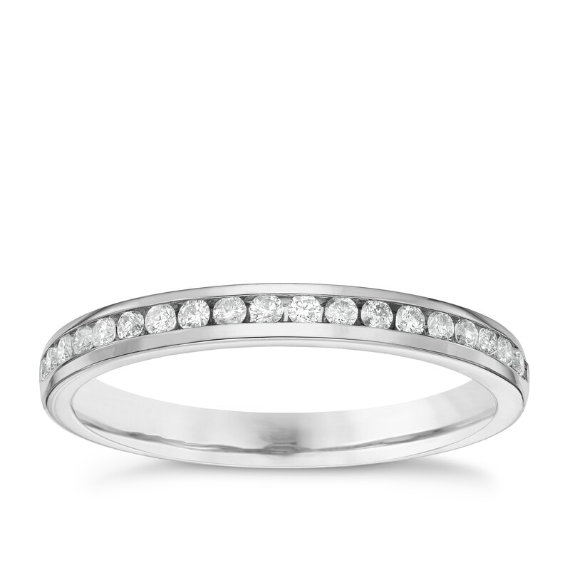 Platinum Channel Set 0.20ct Diamond Wedding Band