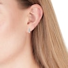 Thumbnail Image 1 of 9ct White Gold 0.25ct Diamond 10mm Huggie Earrings