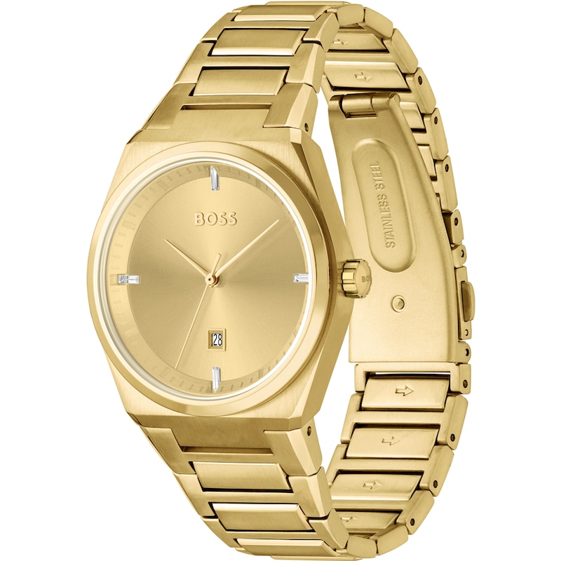 BOSS Steer Ladies' Yellow Gold-Tone Bracelet Watch
