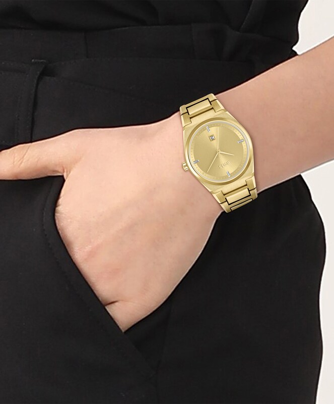 BOSS Steer Ladies' Yellow Gold-Tone Bracelet Watch