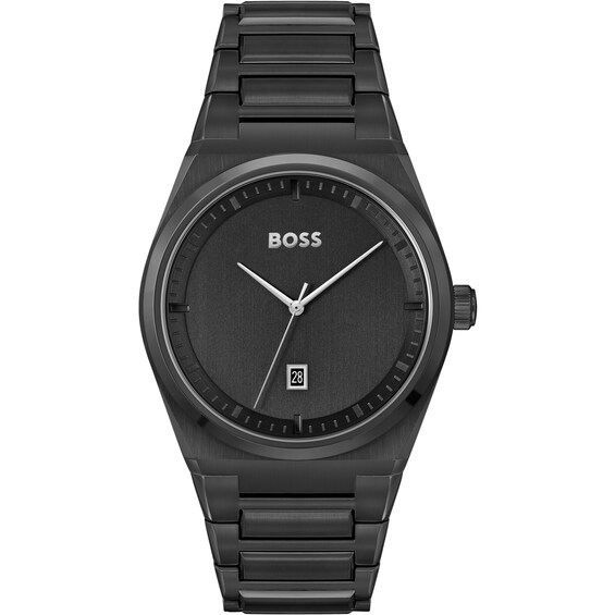 BOSS Steer Men’s Black Stainless Steel Bracelet Watch