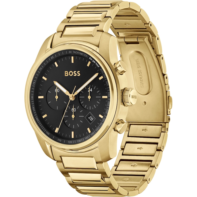 BOSS Trace Men's Gold-Tone Bracelet Watch