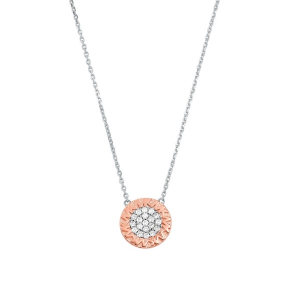 Michael Kors 14ct Rose Gold Plated Cubic Zirconia Necklace