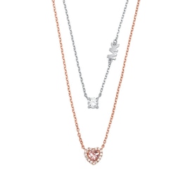 Michael Kors Love 14ct Rose Gold Plated Layered Necklace