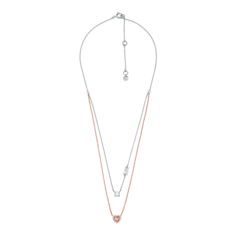 Michael Kors Love 14ct Rose Gold Plated Layered Necklace