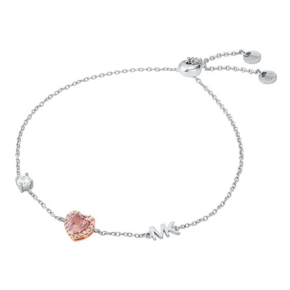 Michael Kors Love Sterling Silver 7 Morganite Heart Slider B