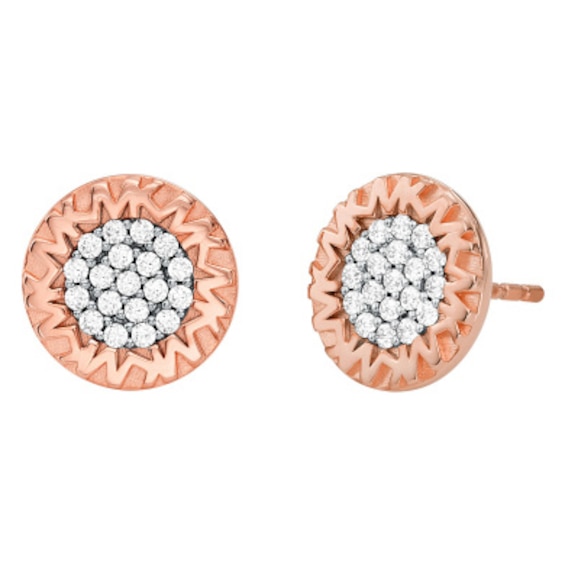 Michael Kors 14ct Rose Gold Plated Cubic Zirconia Earrings