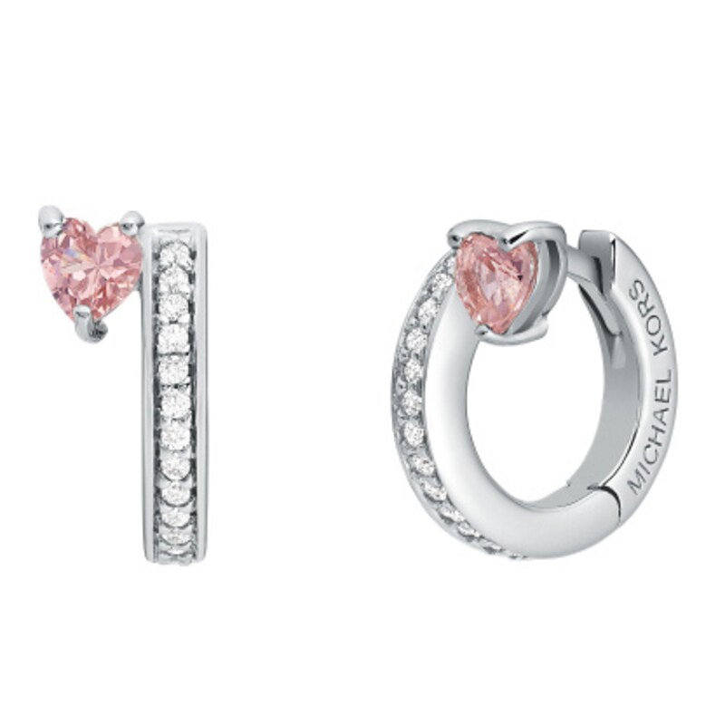 Michael Kors Love Sterling Silver Huggie Earrings