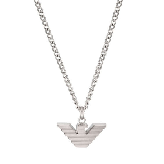 Men's Emporio Armani Stainless Steel Logo Pendant