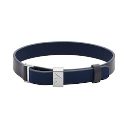 Emporio Armani Men's Blue Leather Bracelet