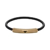 Emporio Armani Black Leather & Steel Bracelet