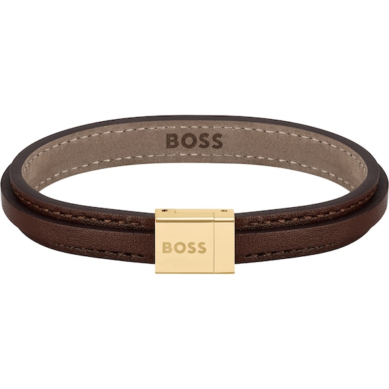 BOSS Grover Men’s Brown Leather Bracelet