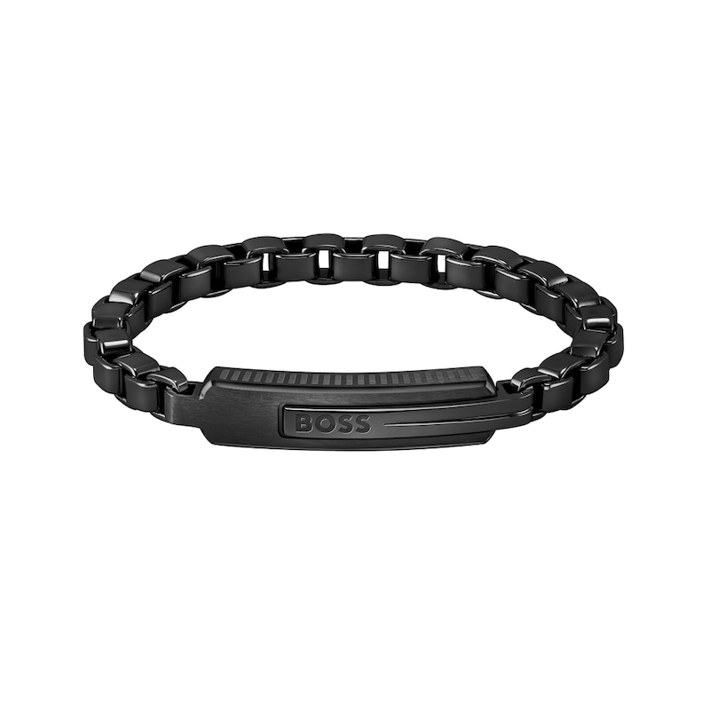 BOSS Orlado Men's Black Stainless Steel 7 Inch Chain Bracelet