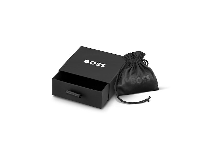 BOSS Orlado Men's Black Stainless Steel 7 Inch Chain Bracelet