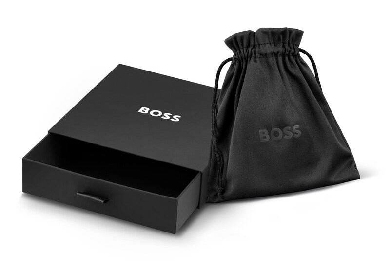 BOSS Orlado Men's Black Stainless Steel Dog Tag Necklace