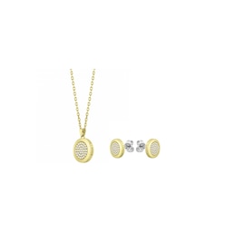 BOSS Medallion Ladies' Yellow Gold Tone Necklace & Earrings