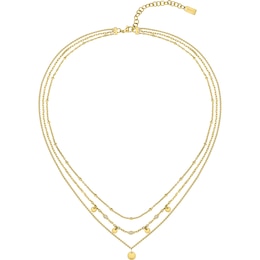 BOSS Iris Gold-Tone Crystal Layered Chain Necklace
