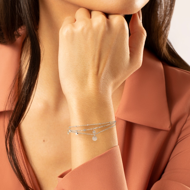 Main Image 3 of BOSS Iris Stainless Steel 7 Inch & Crystal Layered Chain Bracelet