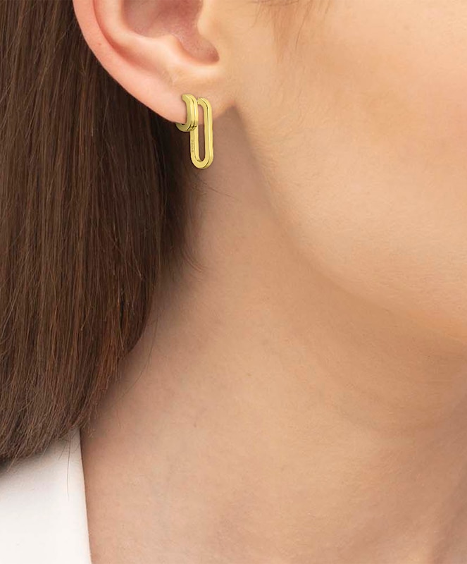 BOSS Hailey Ladies' Gold-Tone Loop Hoop Earrings