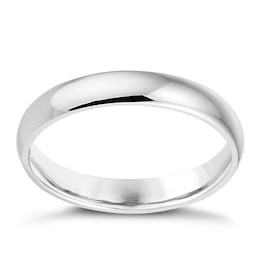 18ct White Gold 3mm Extra Heavyweight D Shape Ring