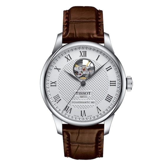 Men's Tissot Le Locle Powermatic 80 Brown Leather Strap Watch