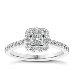 The Diamond Story 18ct White Gold 0.66ct Total Diamond Ring