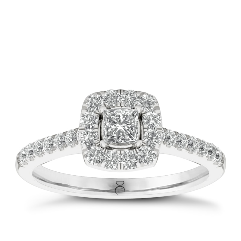 Main Image 1 of The Diamond Story 18ct White Gold 0.66ct Total Diamond Ring