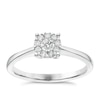 Thumbnail Image 1 of Engagement Ring 9ct White Gold 0.20ct Total Diamond Solitaire Cluster Ring