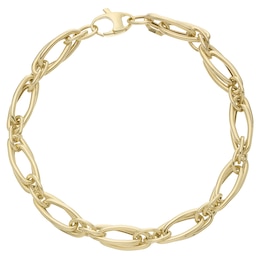9ct Yellow Gold 7.5 Inch Long Link Bracelet